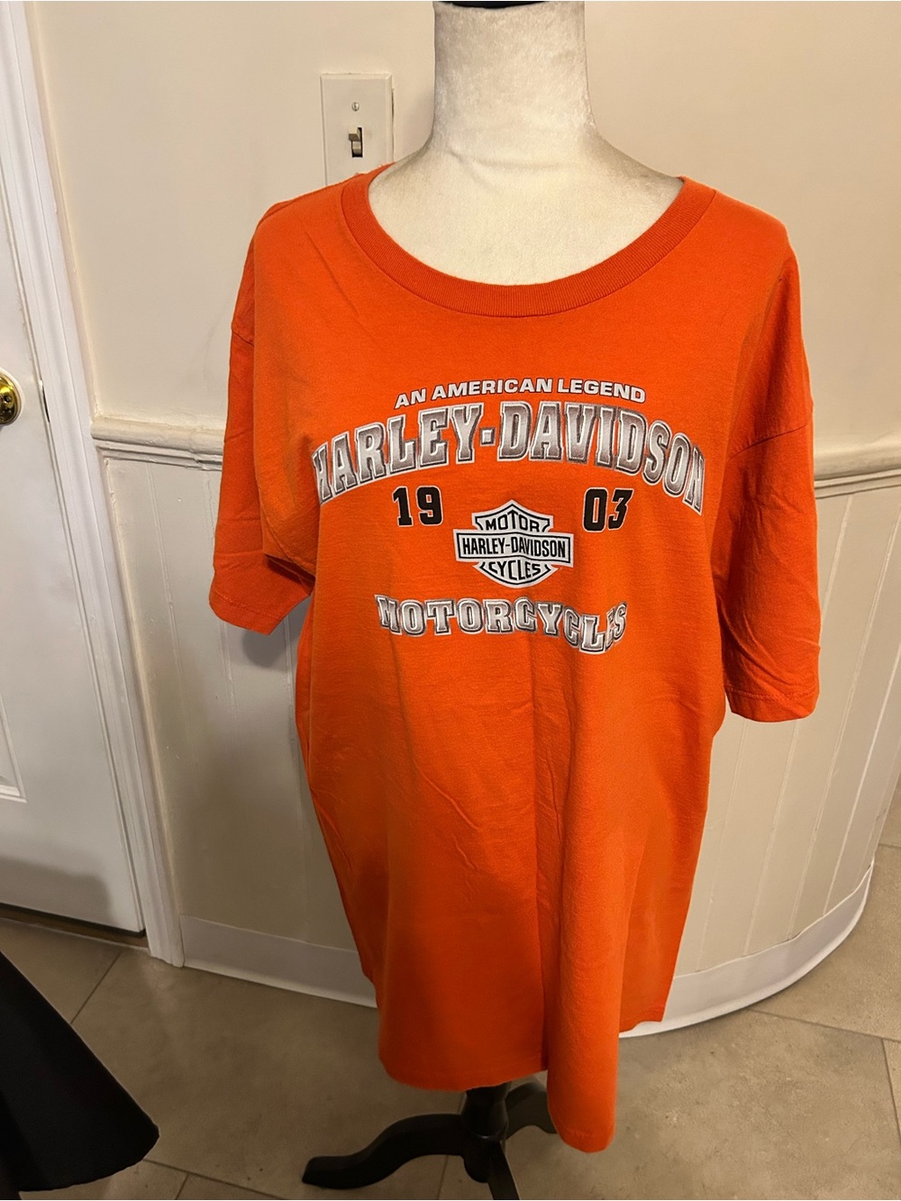 Harley-Davidson Orange Graphic Short Sleeve Tee/Men’s XL/EUC